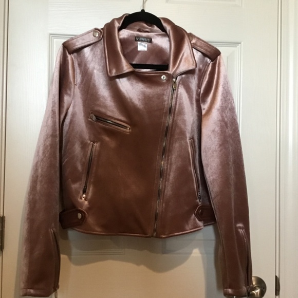 Women’s Venus brand, size xl, rose gold, velvet moto jacket. - Picture 2 of 6